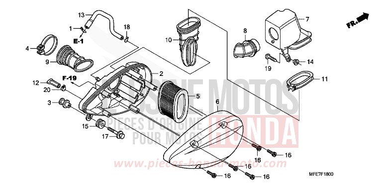 FILTRE A AIR de Shadow Aero DEGITAL SILVER METALLIC (NHA30A) 2008